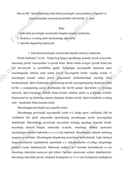 sportchilarning individual psixologik xususiyatlari va temperamentlar — DOCX