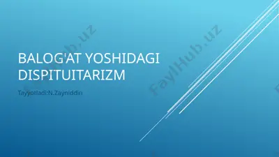 balog'at yoshidagi dispitiuitarizm — PPTX