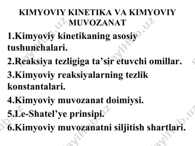 kimyoviy kinetika va kimyoviy muvazanat — PPTX