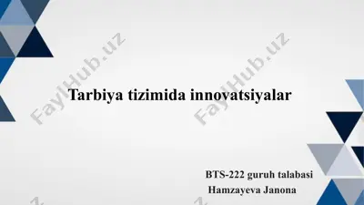 tarbiya tizimida innovatsiyalar — PPT