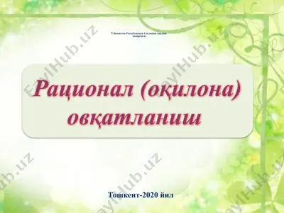 ratsional (oqilona) ovqatlani — PPTX