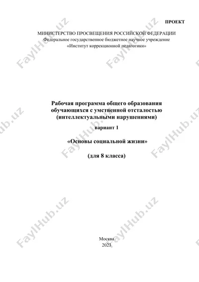 rabochaya programma "osnovy sotsialnoy zhizni" dlya 8 klassa — DOCX