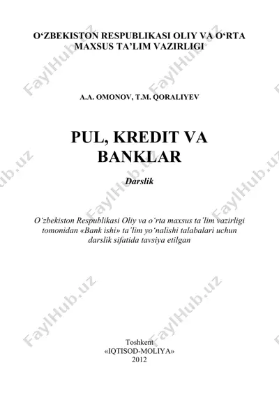 pul, kredit va banklar — PDF