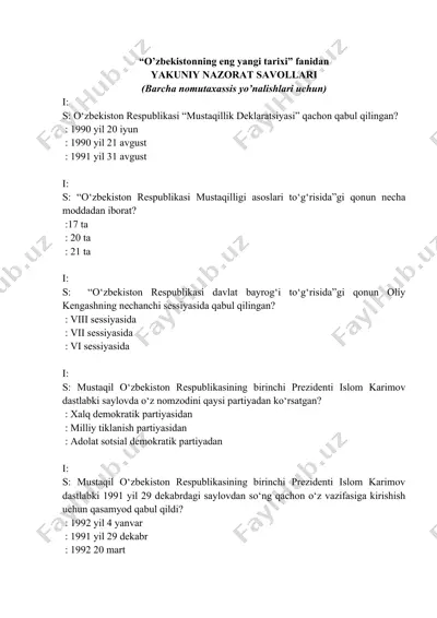 yakuniy nazorat savollari — DOCX
