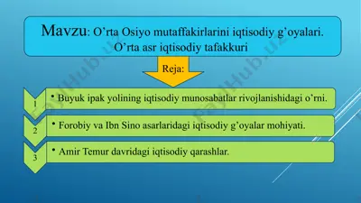 o'rta osiyo buyuk ipak yo'li — PPTX