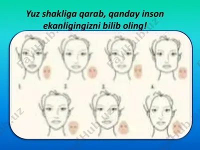 yuz shakliga qarab, qanday inson ekanligingizni bilib oling! — PDF