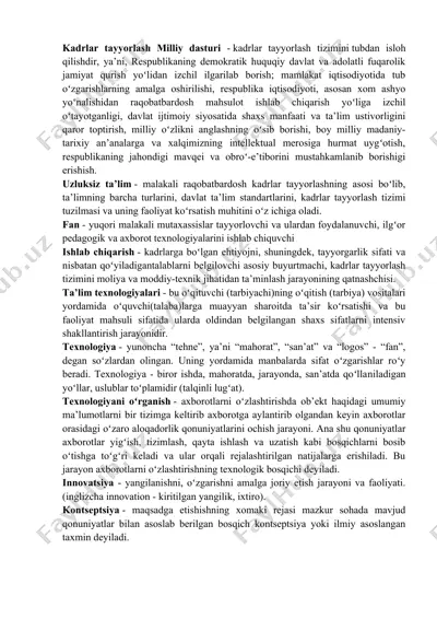 kadrlar tayyorlash milliy dasturi — DOCX