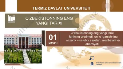 o'zbekistonning eng yangi tarixi — PPTX