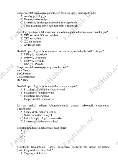 eksperimental psixologiya — DOCX