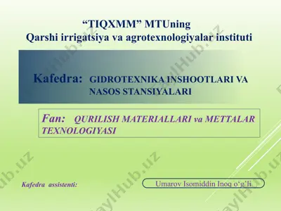 qurilish materiallari va buyumlari — PPTX