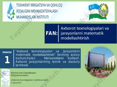axborot texnologiyalari va jarayonlarni matematik modellashtirish — PDF