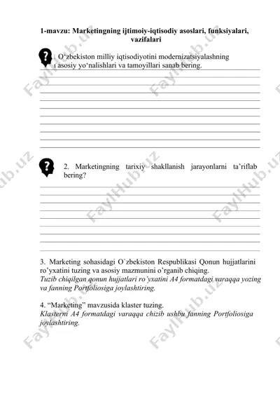 marketingning ijtimoiy-iqtisodiy asoslari, funksiyalari, vazifalari — DOCX