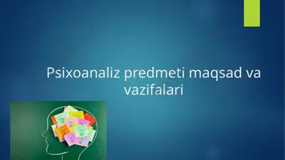 psixoanaliz predmeti maqsad va vazifalari — PPTX
