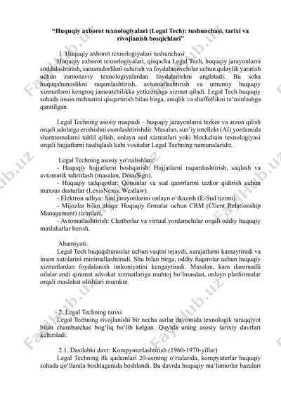 huquqiy axborot texnologiyalari (legal tech) — DOCX