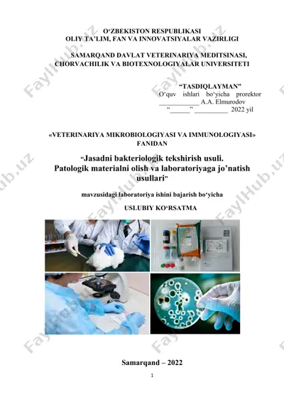 laboratoriya ishini bajarish bo‘yicha uslubiy ko‘rsatma — DOCX
