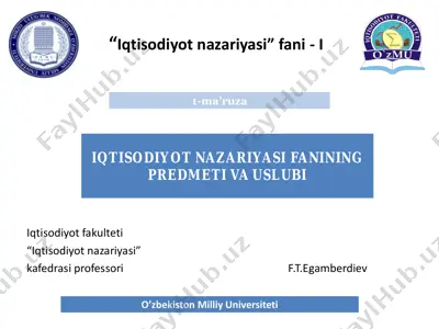 "iqtisodiyot nazariyasi" — PDF