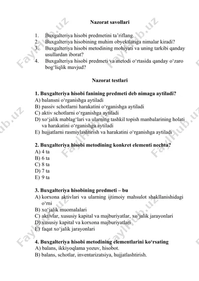 buxgalteriya hisobi — DOCX