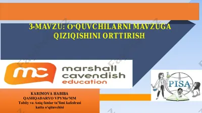 o‘quvchilarni mavzuga qiziqishini orttirish — PDF