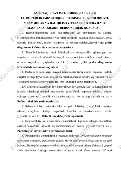 mustaqil ta'lim topshiriqlari — PDF