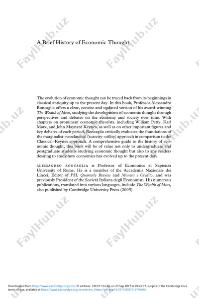 a brief history of economic thought — PDF