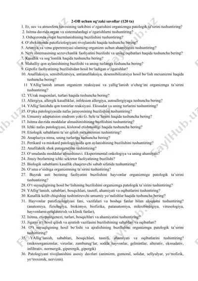 o‘zbekistonda patofiziologiyani rivojlanishi — DOCX