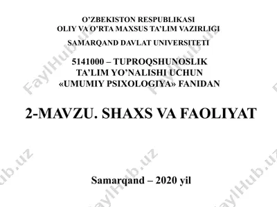 umumiy psixologiya — PPTX
