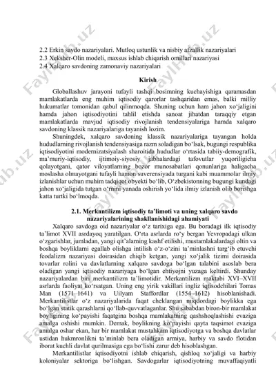 - erkin savdo nazariyalari — PDF