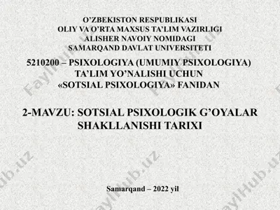 sotsial psixologiya fanidan maqola — PPTX