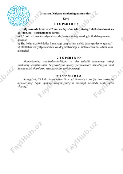 xalqaro savdoning nazariyalari — DOCX