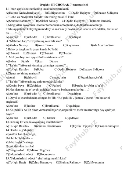 iii chorak 7-nazorat ishi — DOCX