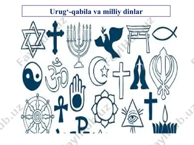 urug‘-qabila va milliy dinlar — PPT