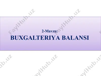 buxgalteriyа balansi — PPTX