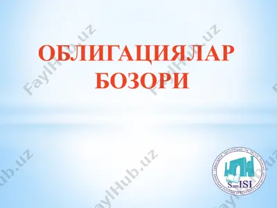 obligatsiyalar bozori — PPTX