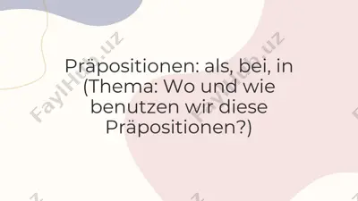 prepositionen: als, bei, in — PDF
