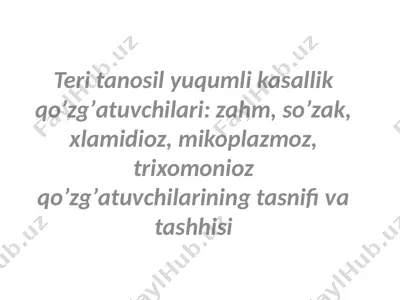 zahm kasalligi haqida ma'lumotlar — PPTX