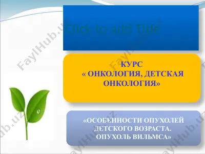 онкология, детская онкология: особенности опухолей детского возраста. опухоль вильмса — PPTX
