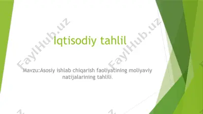 iqtisodiy tahlil — PPTX