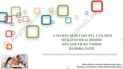 maktabgacha ta'lim pedagogikasi — PPTX