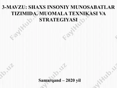 insoniy munosabatlar psixologiyasi — PPTX