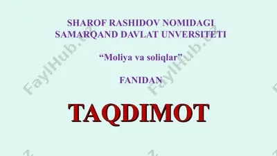 sharof rashidov nomidagi samarqand davlat universiteti — PPTX