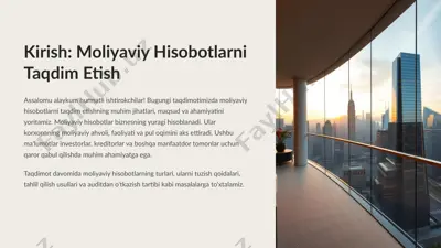 moliyaviy hisobotlarni taqdim etish — PPTX