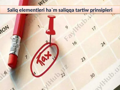 saliq elementleri ha`m saliqqa tartiw prinsipleri — PPTX