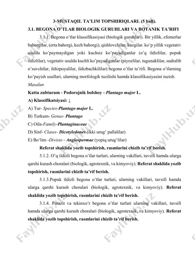begona o’tlar biologik guruhlari va botanik ta’rifi — PDF