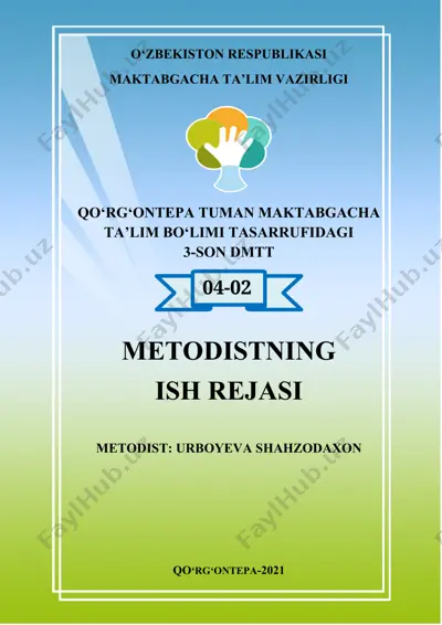 metodistning oylik ish rejasi — DOCX