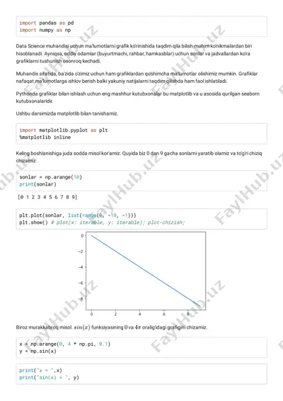data science muhandisi uchun ma'lumotlarni graflik ko'rinishida taqdim qilish — PDF