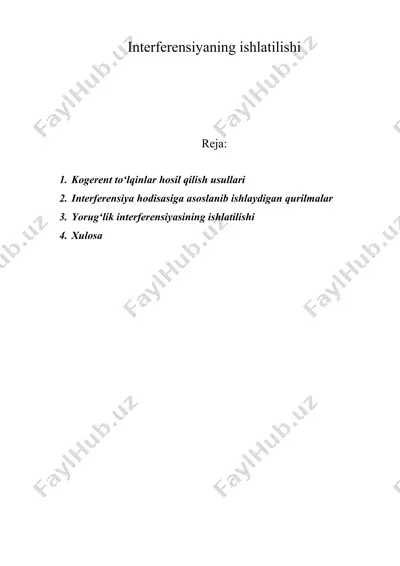 interferensiyaning ishlatilishi — DOC