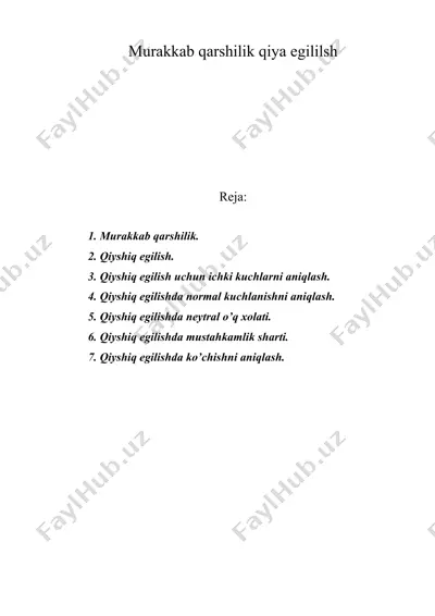 murаkkаb qаrshilik qiyа egililsh — DOC