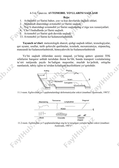 avtomobil yo‘llarini saqlash — DOCX