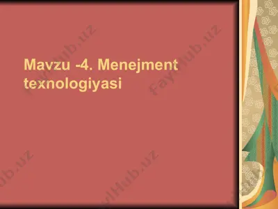 menejment texnologiyasi — PPT
