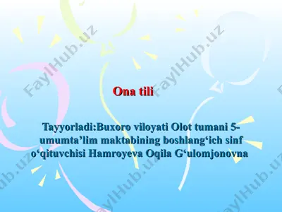 ona tili — PPT